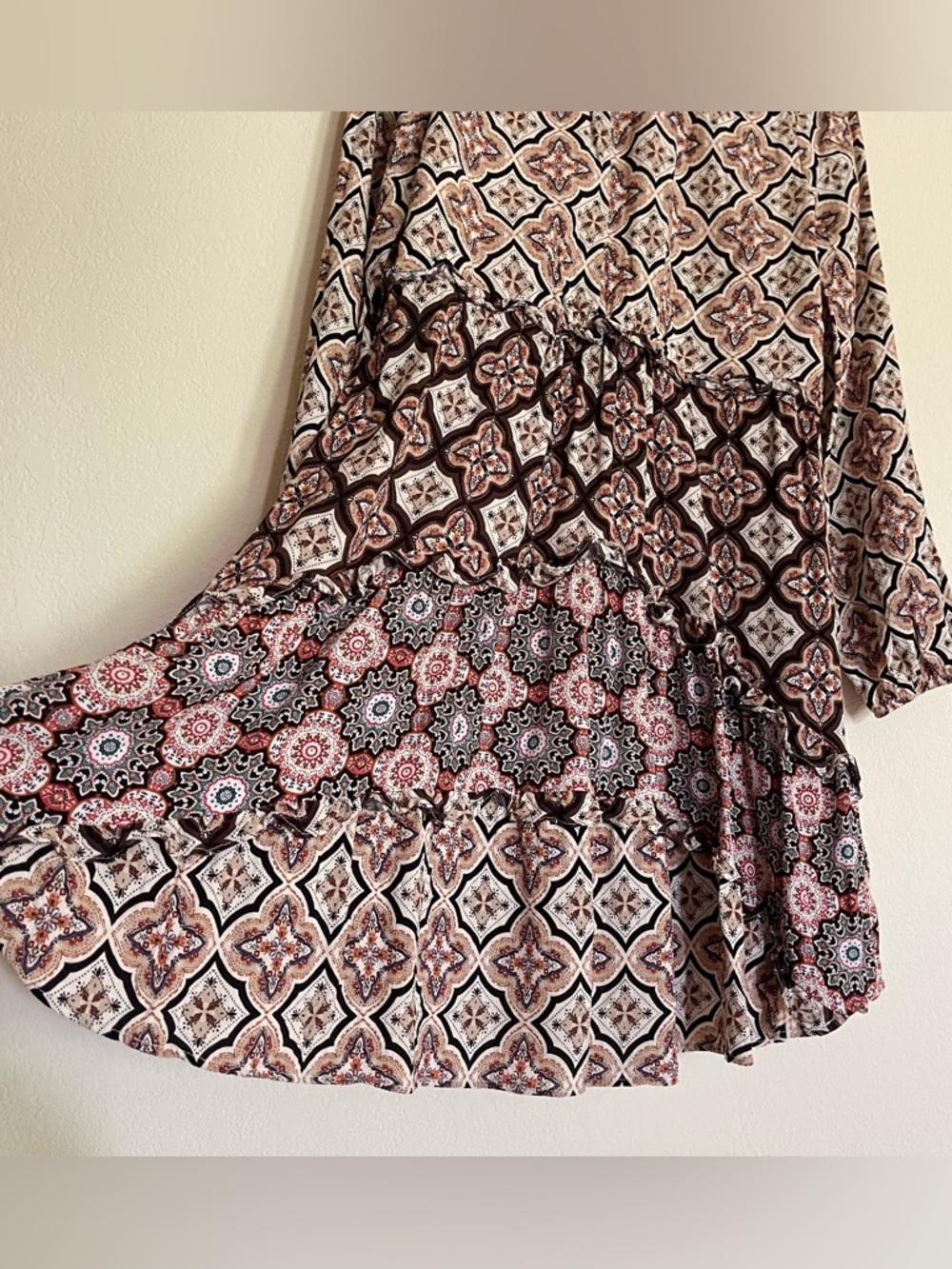 Anthropologie Tiered Long Sleeve Mini Dress Size S - Picture 6 of 16